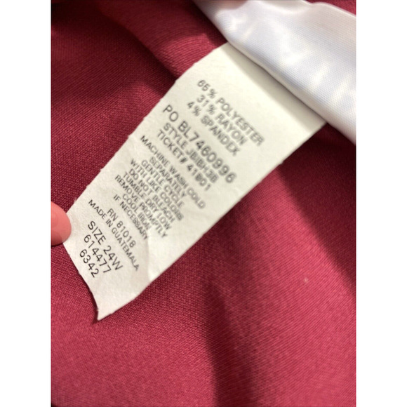 Blair Pants Womens Size 24W Cranberry Red‎ Slacks Polyester Blend Pockets - Picture 4 of 10